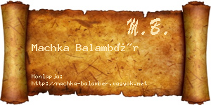 Machka Balambér névjegykártya